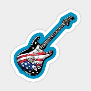 American Guitar Flag Magnet