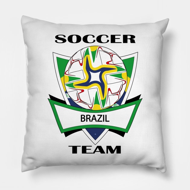 Brazil Soccer Team Pillow by GilbertoMS