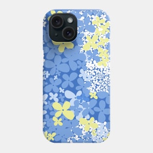 Wildflowers Seamless pattern. Flowering of small white flowers, blue, yellow. Phone Case