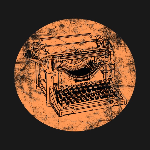 DISTRESSED VINTAGE TYPEWRITER ORANGE by MarniD9