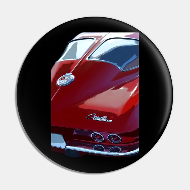 1963 Chevy C2 Corvette Sting Ray - stylized Pin by mal_photography