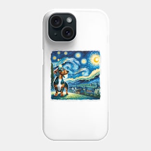 Starry Dachshund Dog Portrait - Pet Portrait Phone Case