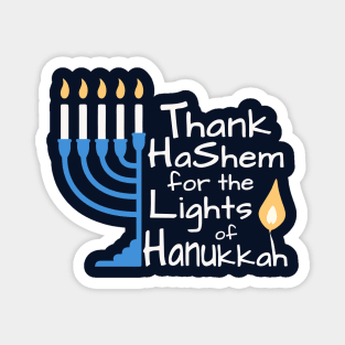 Thank HaShem for the Lights of Hanukkah – Menorah Design Magnet