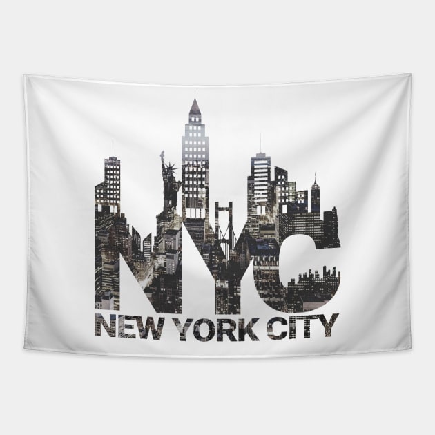 'New York City Skyline NYC' New York City Gift Tapestry by ourwackyhome