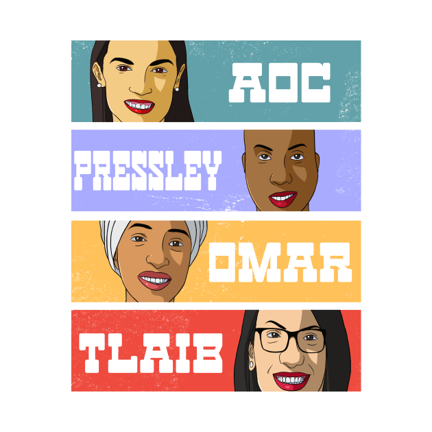 AOC Pressley Omar Tlaib The Squad Democrats by Noseking