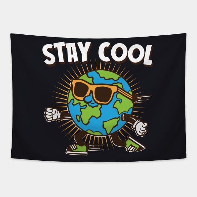 Earth Climate protection Global warming Slogan Tapestry by Foxxy Merch