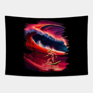 Surfing Riding Therapy, Hello Summer Vintage Funny Surfer Riding Surf Racing Surfing Lover Gifts Tapestry