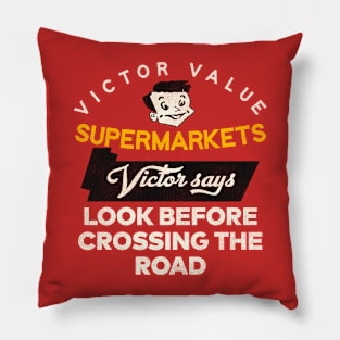 Victor Value Supermarkets Retro Defunct Store Pillow