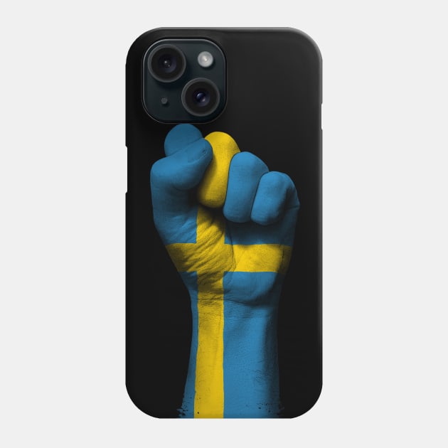 Flag of Sweden on a Raised Clenched Fist Phone Case by jeffbartels