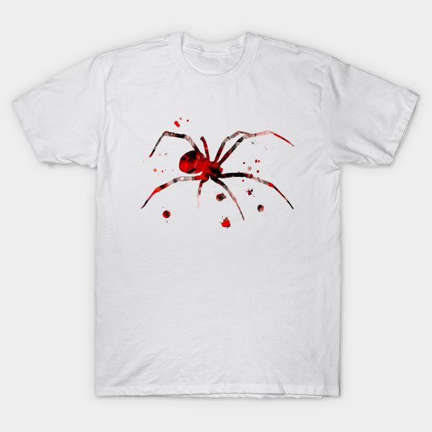 Black Widow Spider Watercolor Painting - Black Widow - T-Shirt
