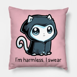 I'm Harmless! Cute Funny Cool Cat Kitten Animal Lover Quote Artwork Pillow