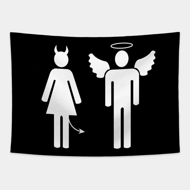 Angel and demon couple Tapestry by Créa'RiBo