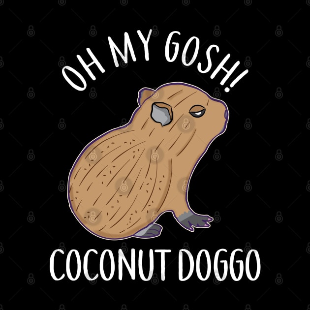 O My Gosh Coconut Doggo Cute Kawaii Baby Capybara Meme by alltheprints