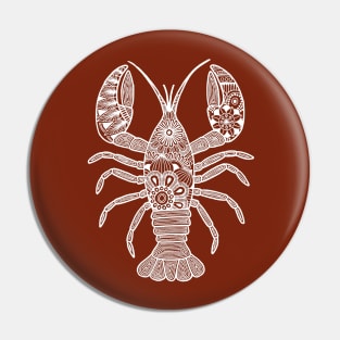 Lobster (brown and white vertical) Pin