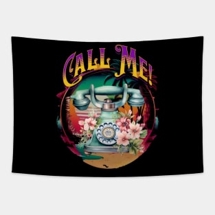 Call Me Vintage Phone Tapestry