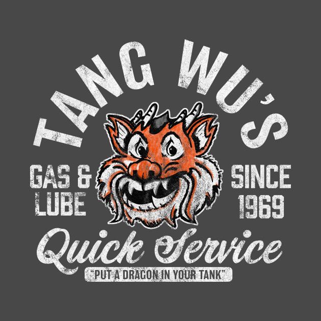 Tang Wu's Gas and Lube - Biker Style (Multicolor - Worn - Reverse - Icon) by jepegdesign