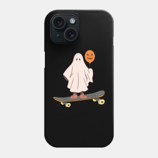 Ghost Skateboard Lazy Halloween Costume Funny Skateboarding Phone Case