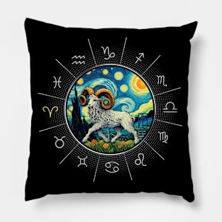 ZODIAC Aries - Astrological ARIRS - ARIRS - ZODIAC sign - Van Gogh style - 5 Pillow