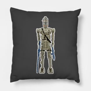 Vintage Scary Robot, white border Pillow