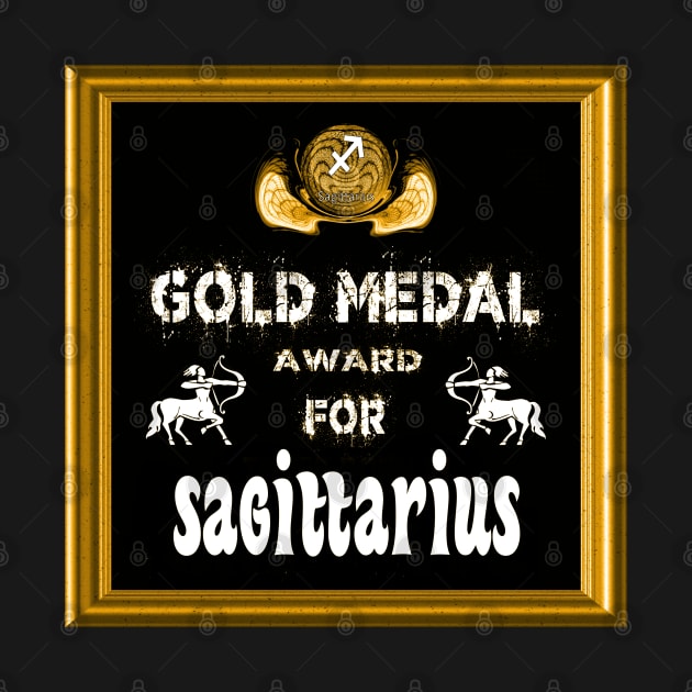 Sagittarius Birthday Gift Gold Medal Award Winner by PlanetMonkey