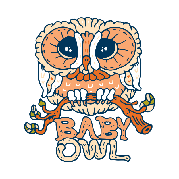 Baby owl with typography by nokhookdesign