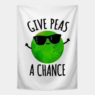 Give Peas A Chance Cute Positive Pea Pun Tapestry