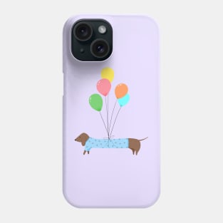 Sausage Dog With Balloons Phone Case