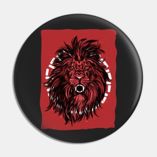 Lion portrait face mane illustration Pin