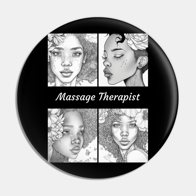 Massage Therapist Black Woman Pride Collage Poster Style Artwork