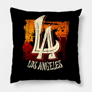 L.A Los Angeles skyline distressed Pillow