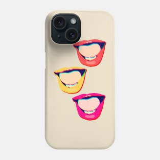 Groovy Old School Pop-Art Style Colorful Mouth Stack Phone Case