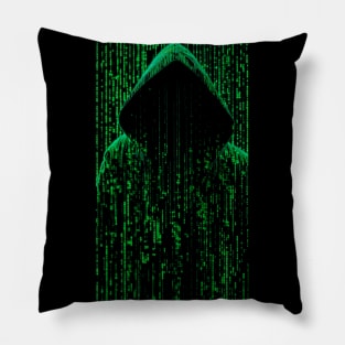 Hacker Neon Shadows Pillow