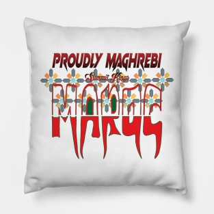 Proud Morocco Flag Gift Moroccan Lovers For Men's Women's Pillow