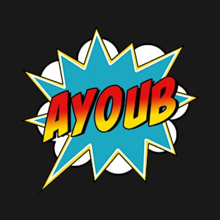 Boys Ayoub Name Superhero Comic Book T-Shirt