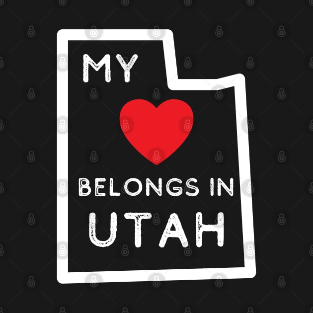 Utah Map State Outline Heart Belongs in Utah by MalibuSun