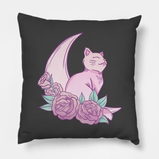 Floral Lunar Cat Pillow