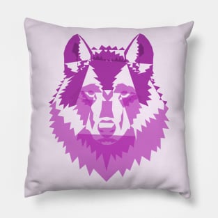 Geometric Pink Wolf Pillow