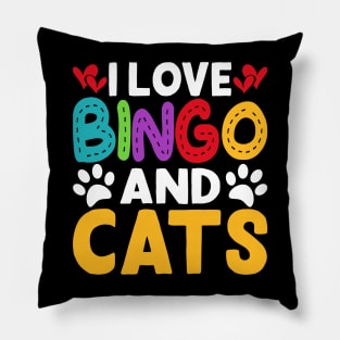 I Love Bingo And Cats T shirt For Women Pillow