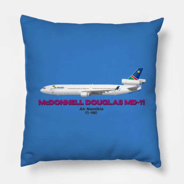 McDonnell Douglas MD-11 - Air Namibia Pillow by TheArtofFlying