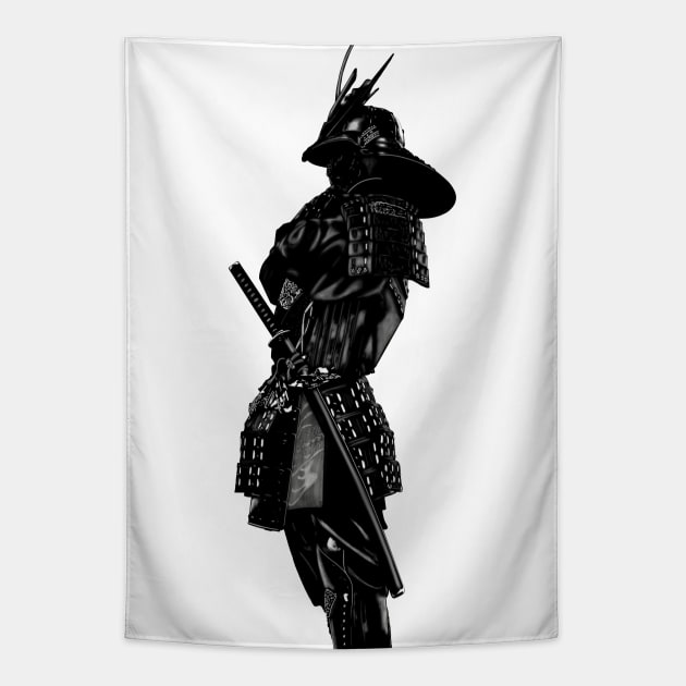 Samurai silhouette Tapestry by GrizzlyVisionStudio