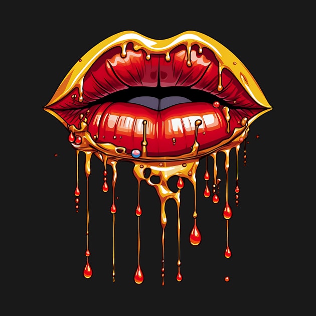 Red Lips Funny Kiss by MisqaPi Design