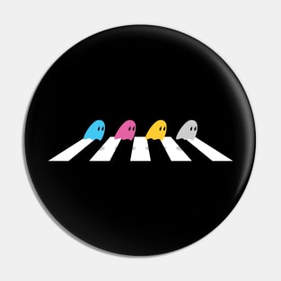 CMYK Ghosts Cross the Road Pin