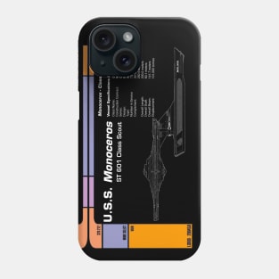 Computer Readout Showing U.S.S. Monoceros Scout Ship Phone Case