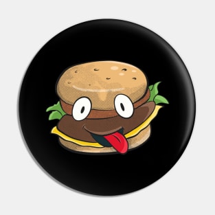 Burger Funny Fast Food Cartoon Hamburger Pin