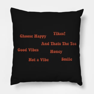 Dark Red VSCO Word Sticker Pack Pillow