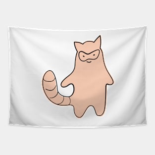 Cute Silly Simple Minimalist Pastel Orange Racoon Tapestry