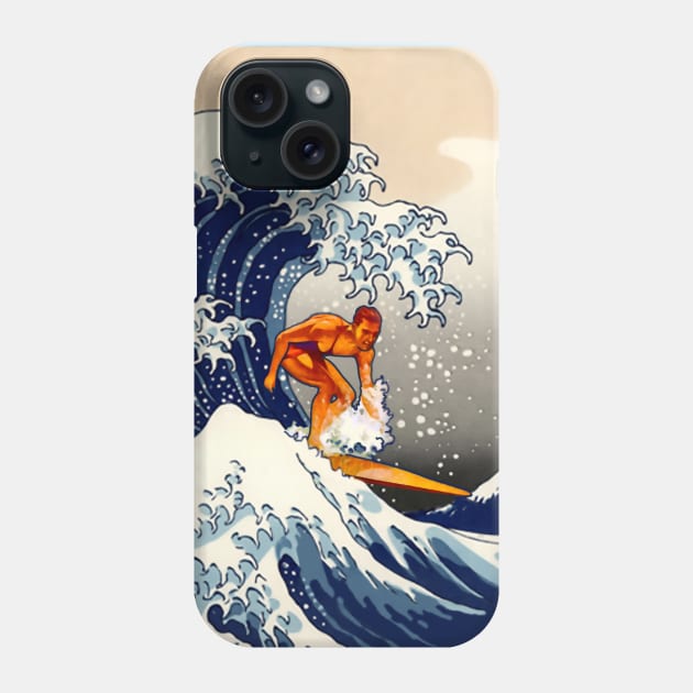 Great wave Surfer Phone Case by DavidLoblaw