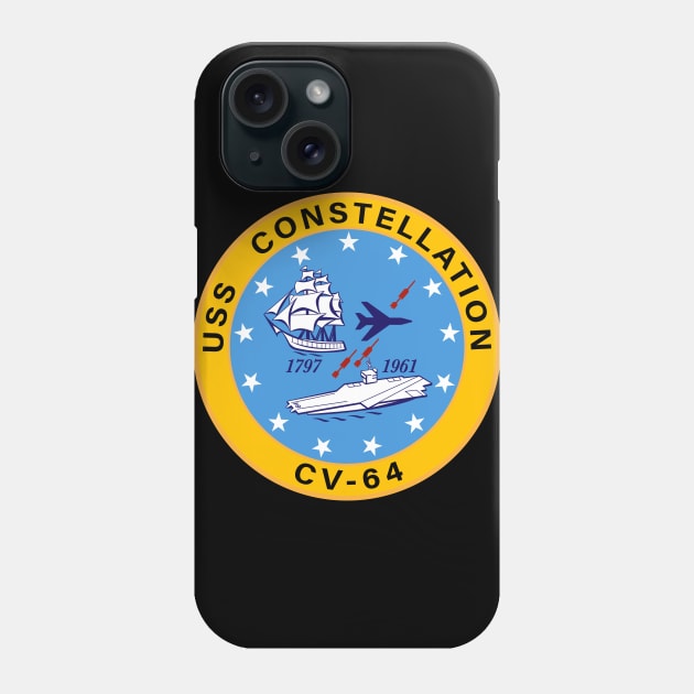 USS Constellation CV-64 Aircraft Carrier Insignia Phone Case by hobrath