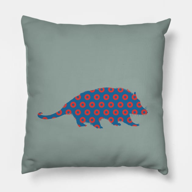 Phish Possum Donuts Pillow by NeddyBetty