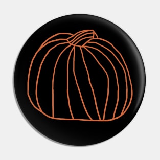 One Big Harvest Pumpkin Minimal Line Drawing Pin